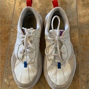 Men's White and Blue Athletic Shoes